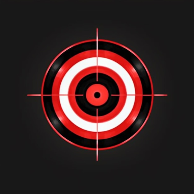 A red and white target with a crosshair on it generative ai