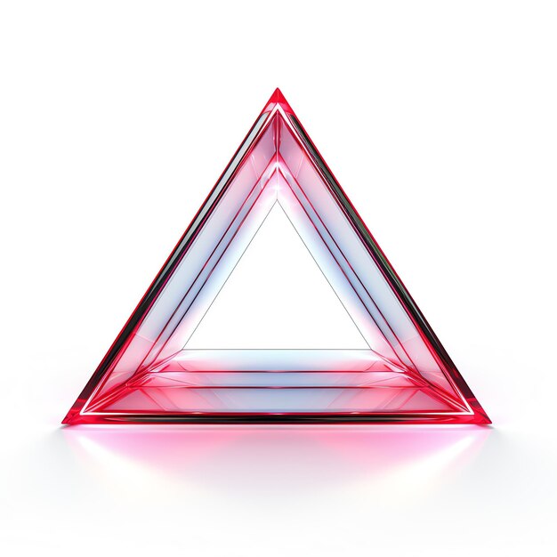 a red and white triangle