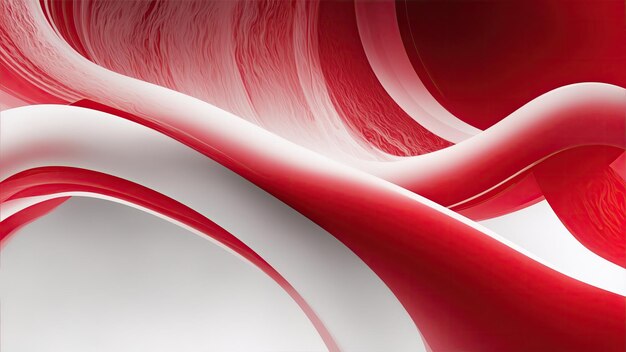 Photo red and white wavy lines realistic abstract background