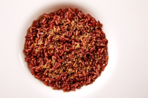 Red wild rice with sesame gomasio seasoning