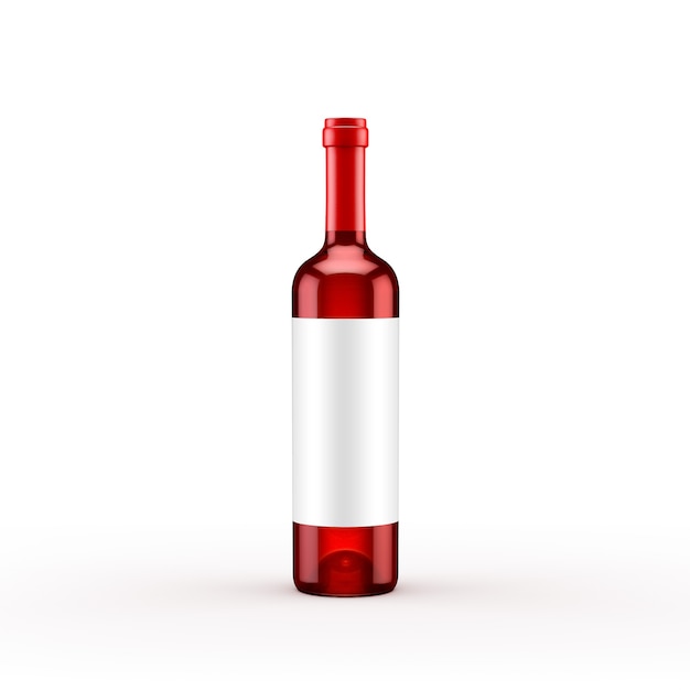 Red wine bottle isolated. 3d illustration, 3d rendering.