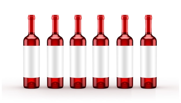 Red wine bottle isolated. 3d illustration, 3d rendering.