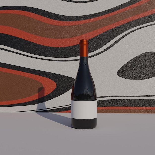 Red Wine bottle render