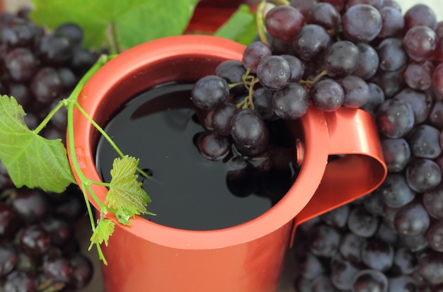 Red wine in a bronze pot