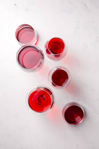 Red wine in different glasses