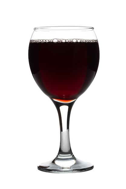 Red wine glass isolated on white background