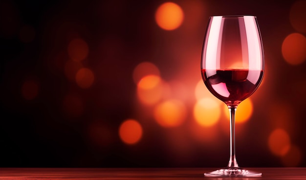 Фото Красный бокал вина на темном фоне копирует пространство, сгенерированное