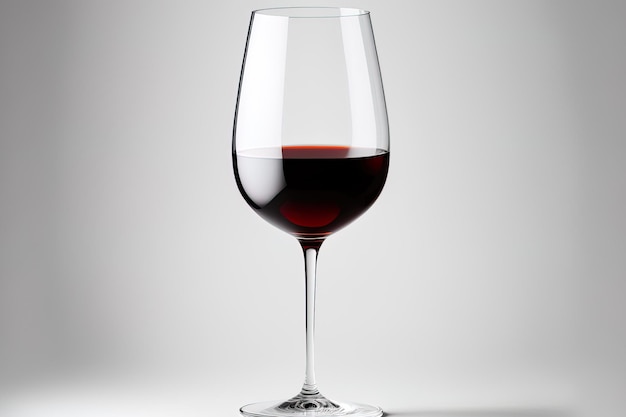 Red wine glass on a white background isolated