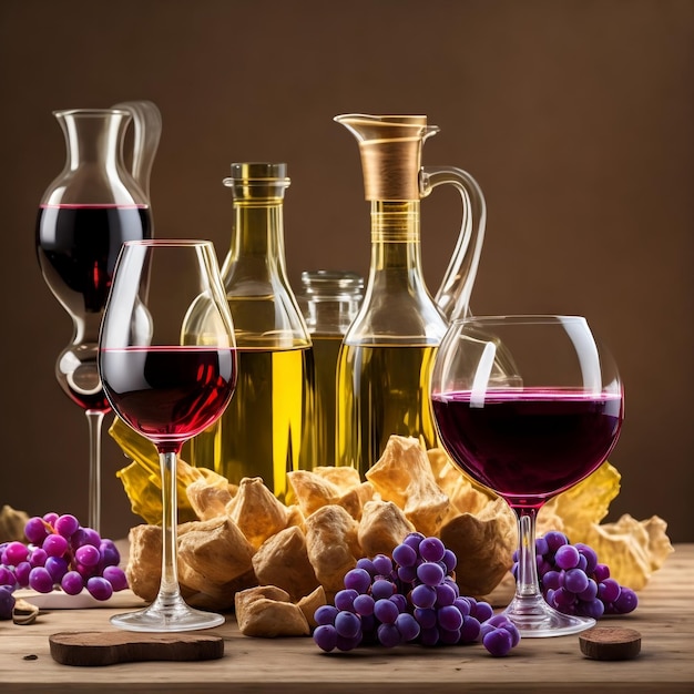 red wine and grapes