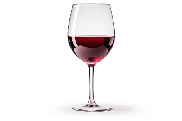 Red wine isolated on white background with depth of field