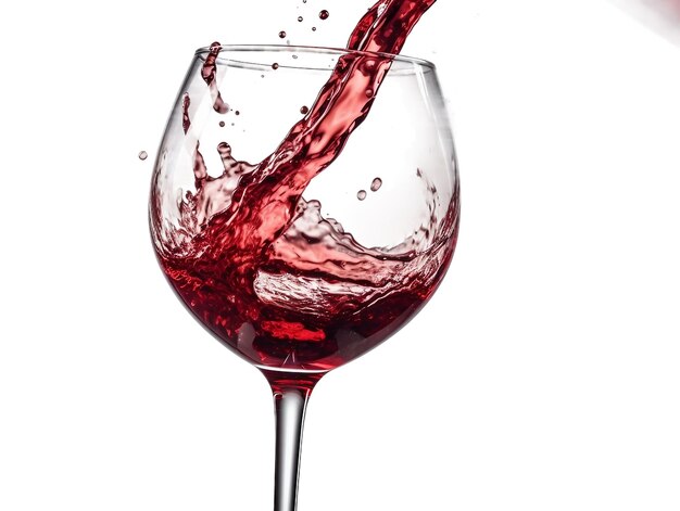 赤ワインをグラスに注ぐと 透明な背景のワインのスプラッシュが生成されます