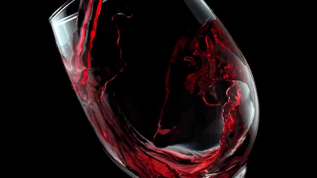 Red Wine Poured Into a Glass