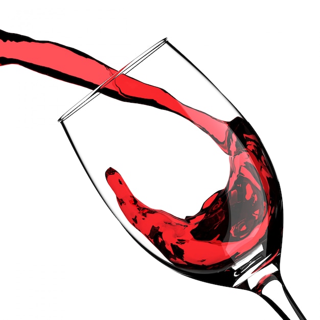 Red Wine Pouring Glass Splash