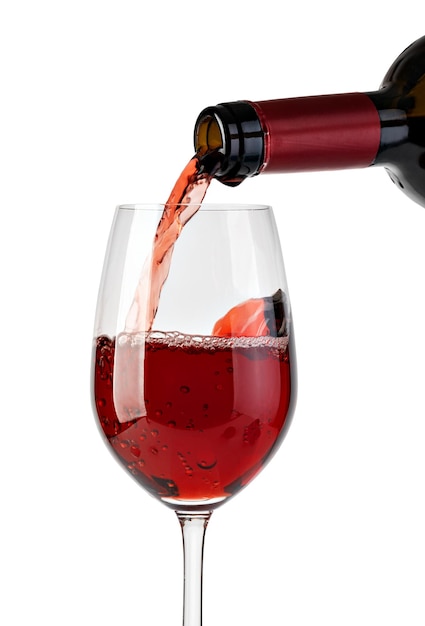 Photo red wine pouring in glass