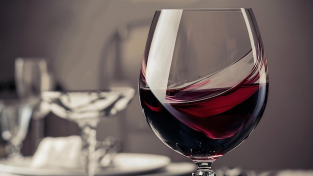 Red wine pouring into wine glass