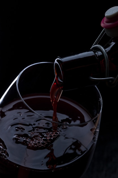 Red wine pouring