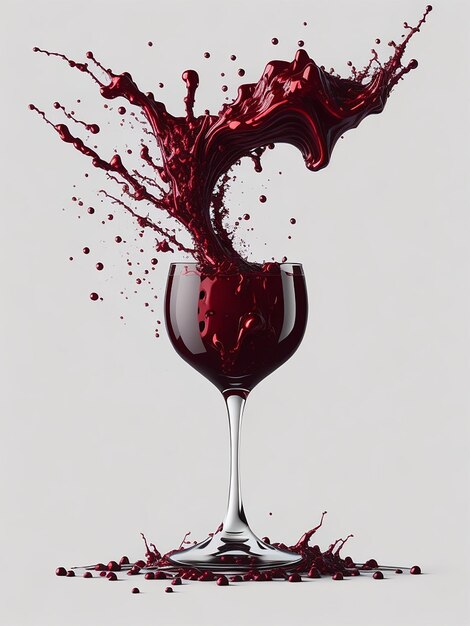 Red wine splash isolated on transparent or white background