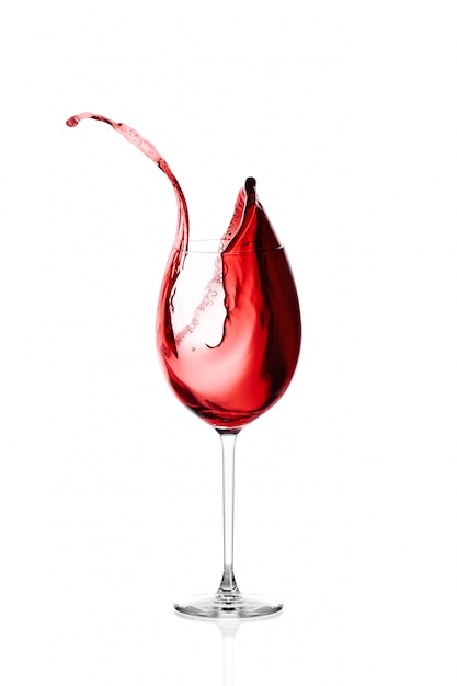 Photo red wine on white wall