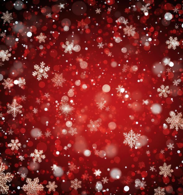 Photo red winter snowflakes background