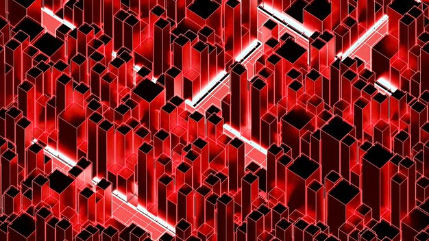 red with black squares of different sizes background designlight bright animation with geometric shapes that move to the right