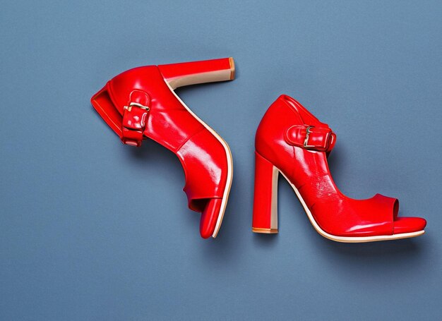 Photo red woman shoes