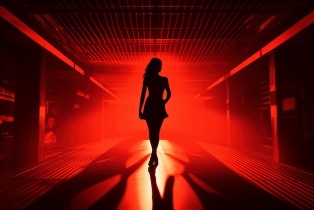 Red woman silhouette generate ai