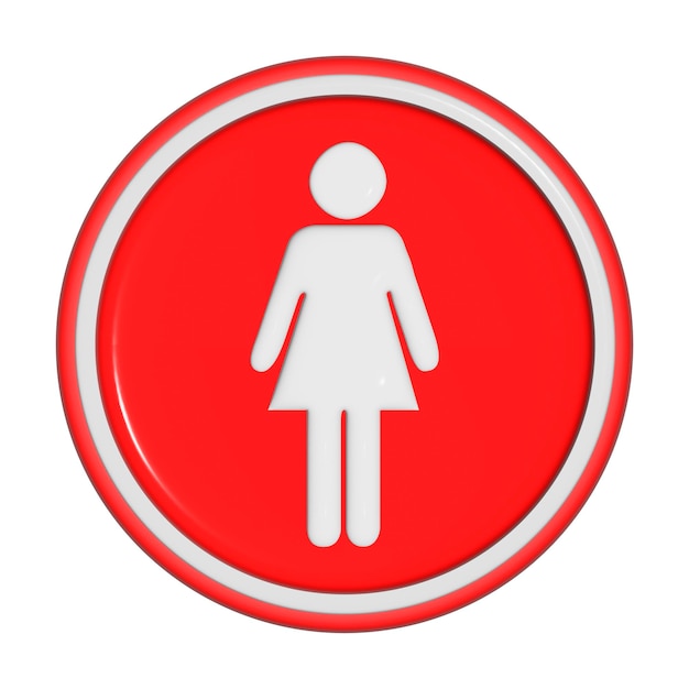 赤い女性トイレの看板