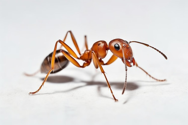 Red wood ant formica rufa or southern wood ant isolated on white