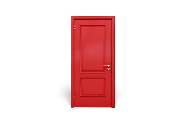 Photo red wooden door