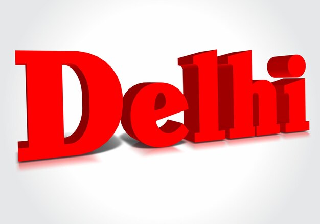 A red word with the word deli on a white background