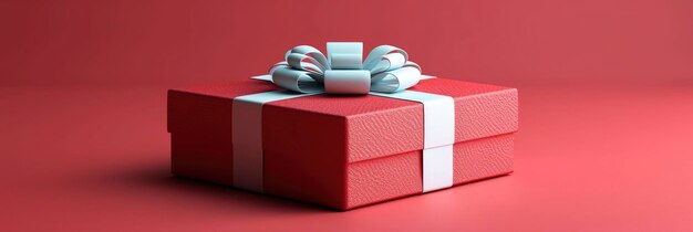 Red Wrapped Gift Box White Ribbon Background HD Illustrations