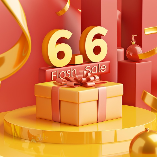 red and yellow 66 flash sale banner