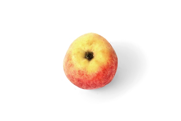 red yellow apple on white background