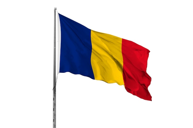 a red yellow and blue flag with a yellow and red flag