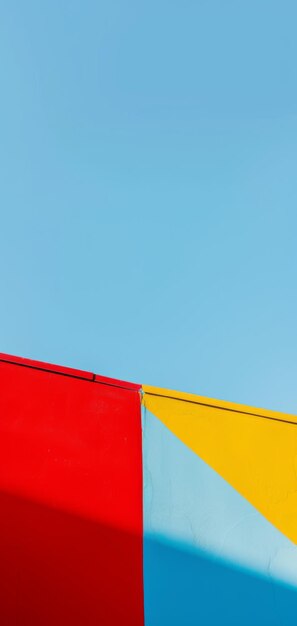 Photo red yellow and blue kite flying in the sky