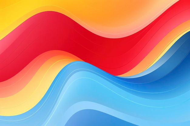 Red yellow blue wave background