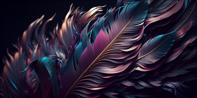 Red and yellow feathersGenerative AI