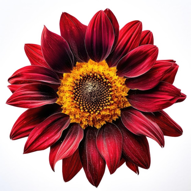 A red and yellow flower with a yellow center.