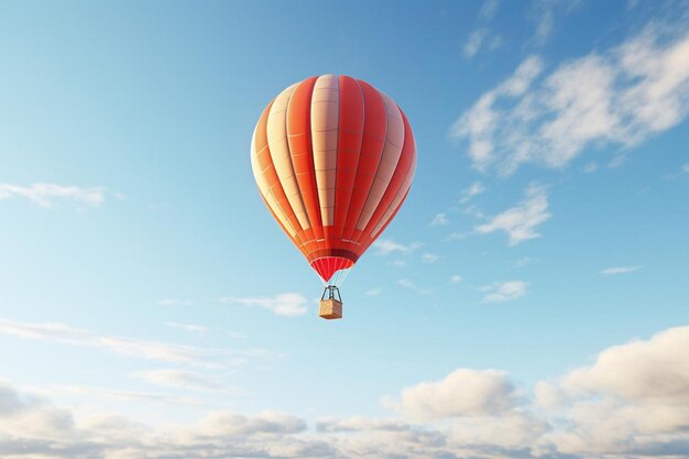 a red and yellow hot air balloon with the word " the " on it.