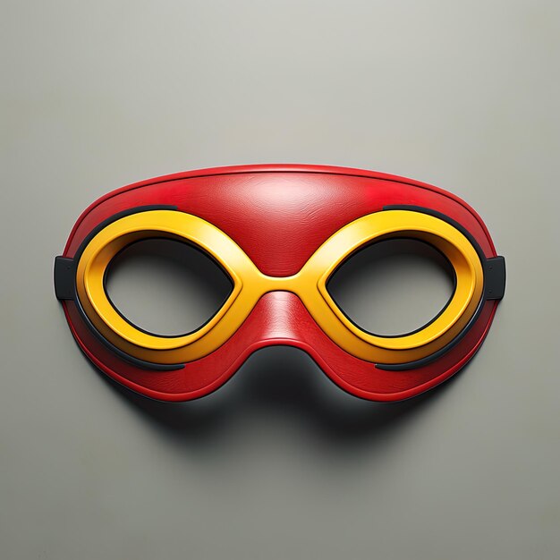 Photo a red and yellow mask with a yellow and red eye mask