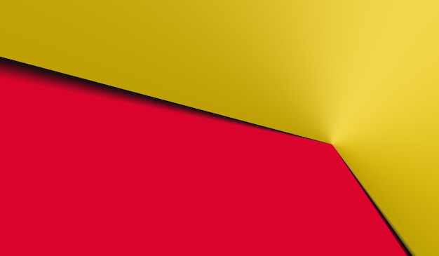 Photo red and yellow paper origami geometry abstract background