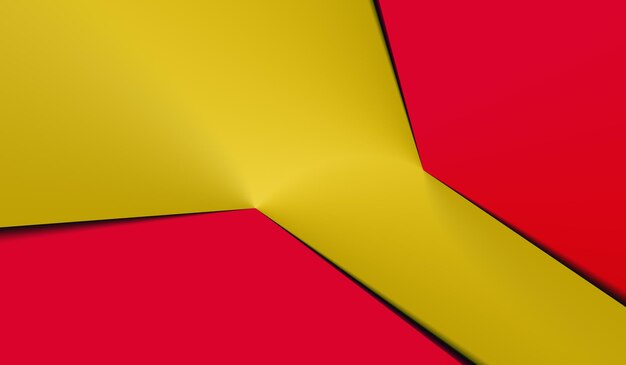 빨간색과 노란색 종이 접기 기하학 추상 배경