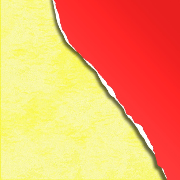 Photo red and yellow paper tear abstract square background