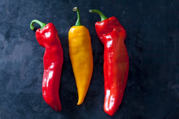 Red and yellow pointed peppers