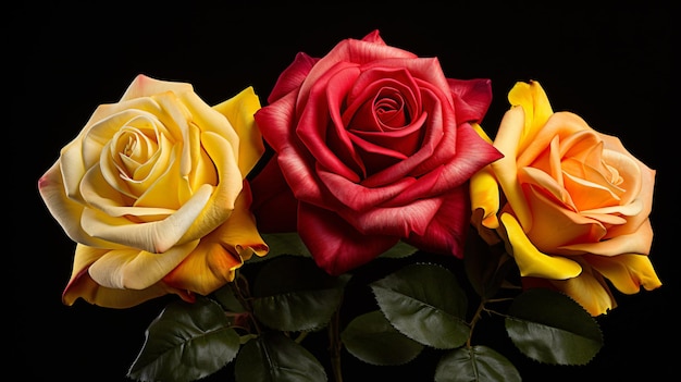 Красные и желтые розы