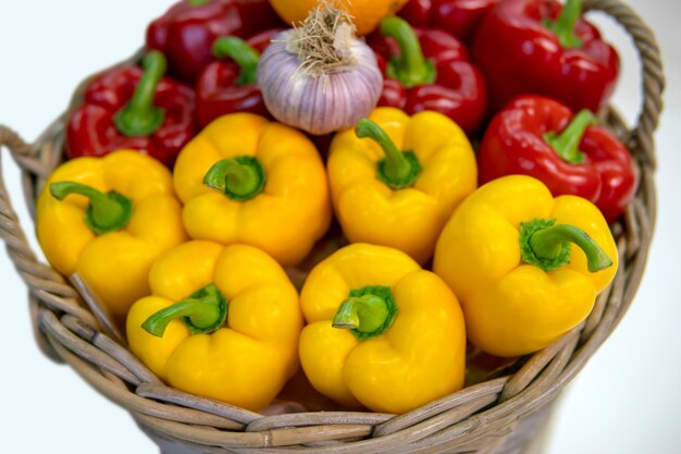 Red and yellow sweet Bulgarian pepper.