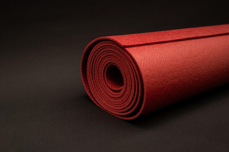 Red yoga and fitness mat