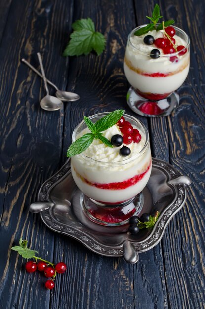 Redcurrant yoghurt met pepermunt