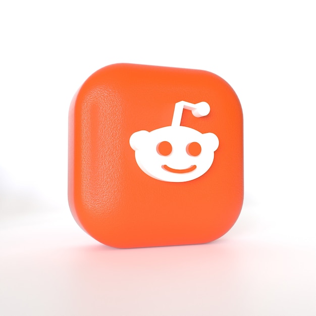 Photo reddit application logo with 3d rendering