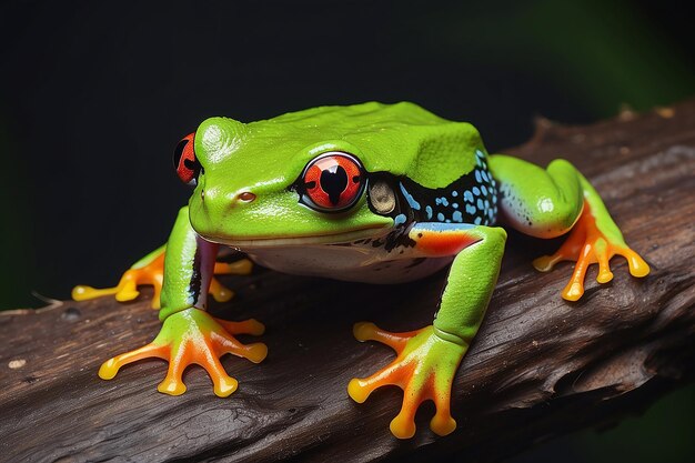 Photo redeyed tree frog small amphibian of central american rainforests